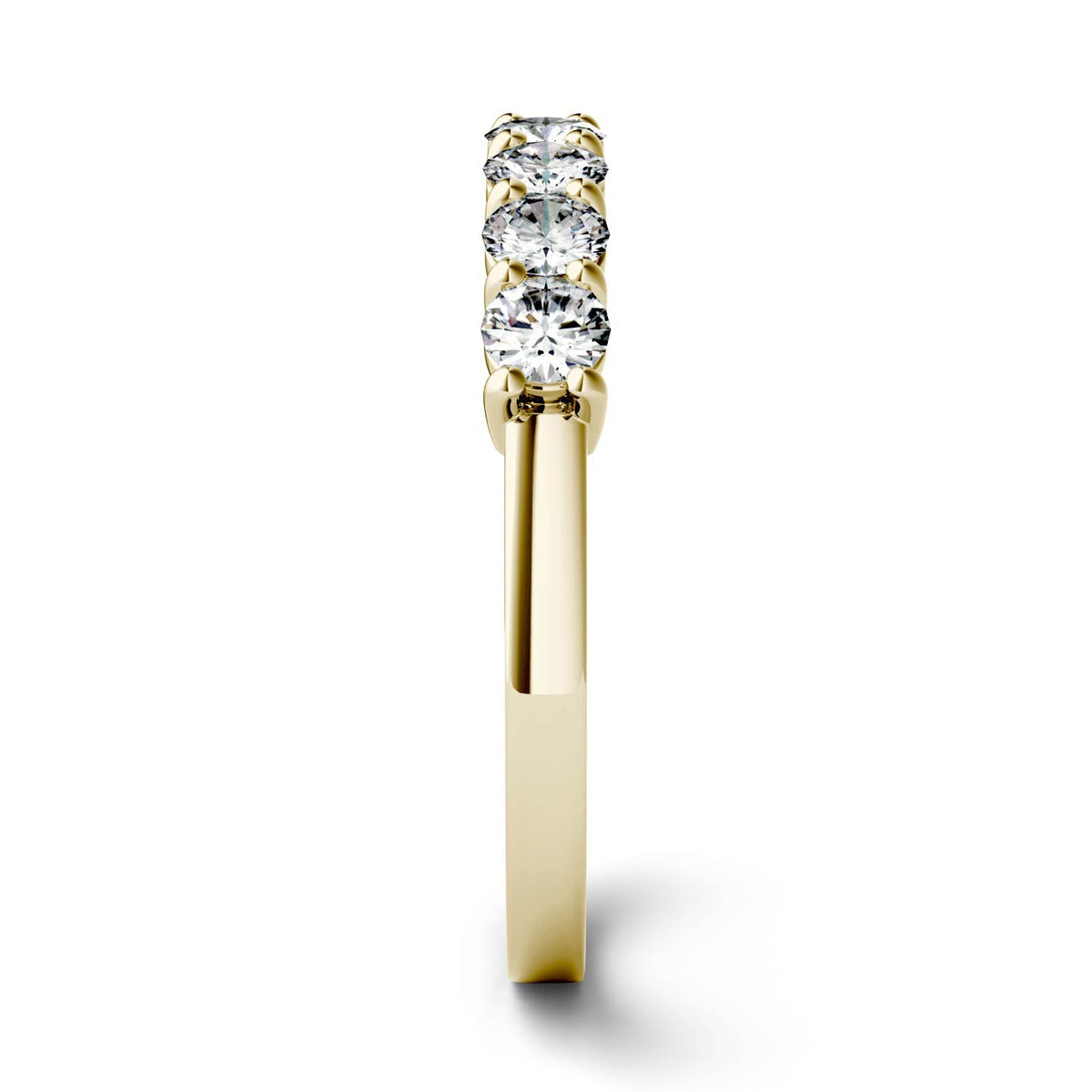 0.70 CTW DEW Round Moissanite Seven-Stone Anniversary Band in 14K Yellow Gold