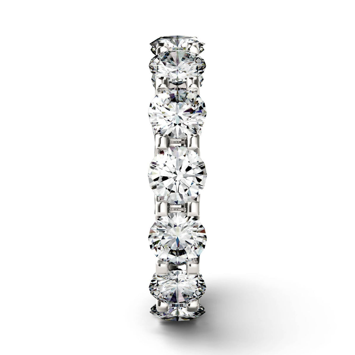 4.62 CTW DEW Round Moissanite Eternity Band in 14K White Gold