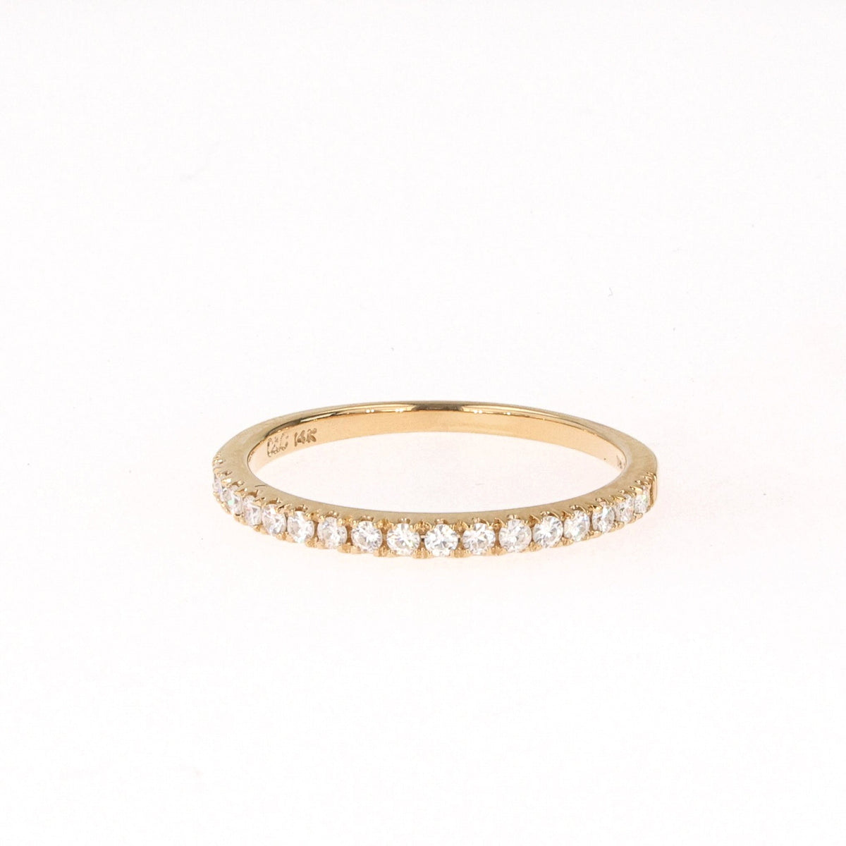 0.34 CTW DEW Round Moissanite Wedding Band in 14K Yellow Gold