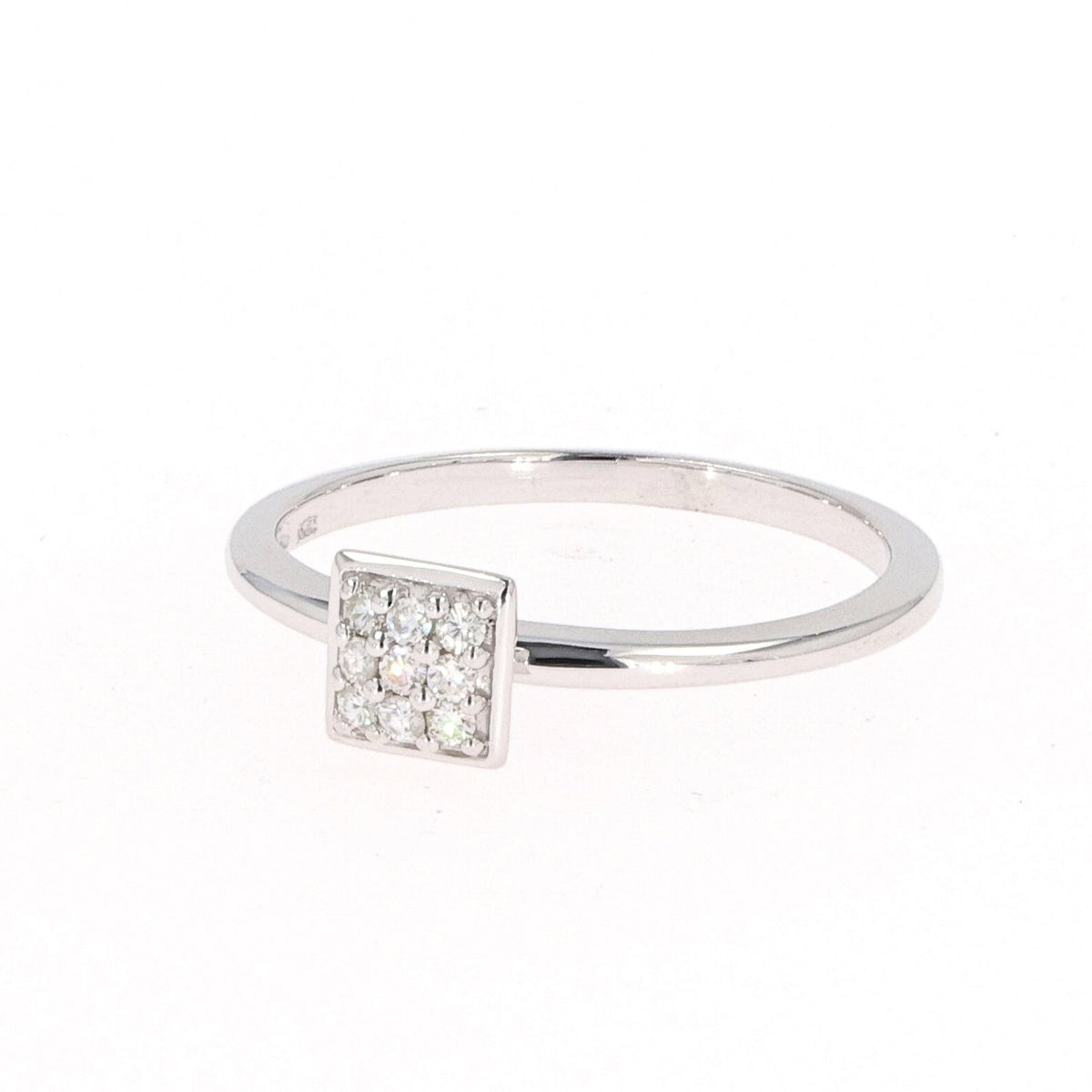 0.11 CTW DEW Moissanite Bezel Stacker Ring in Sterling Silver