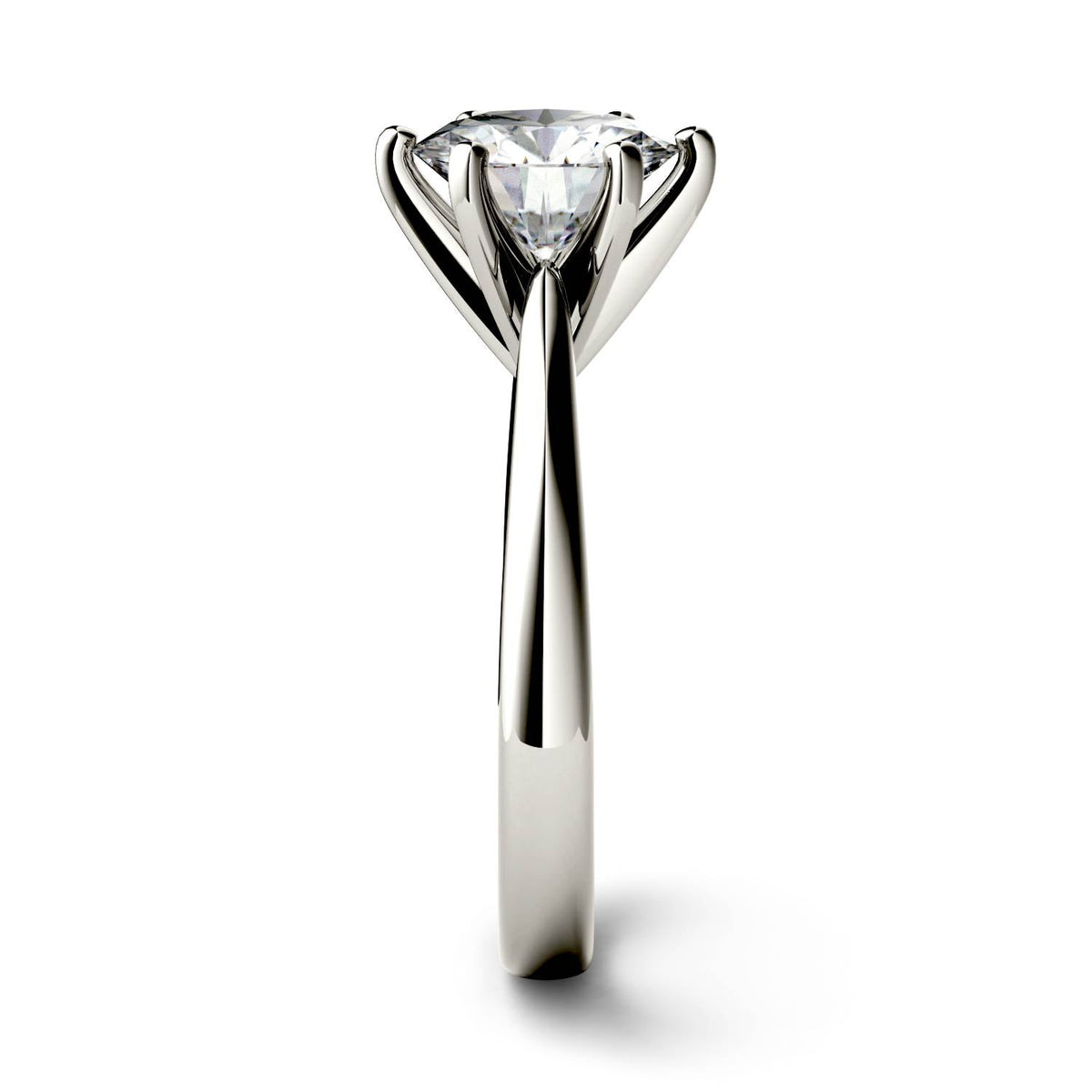 1.90 CTW DEW Round Moissanite Solitaire Engagement Ring in 14K White Gold
