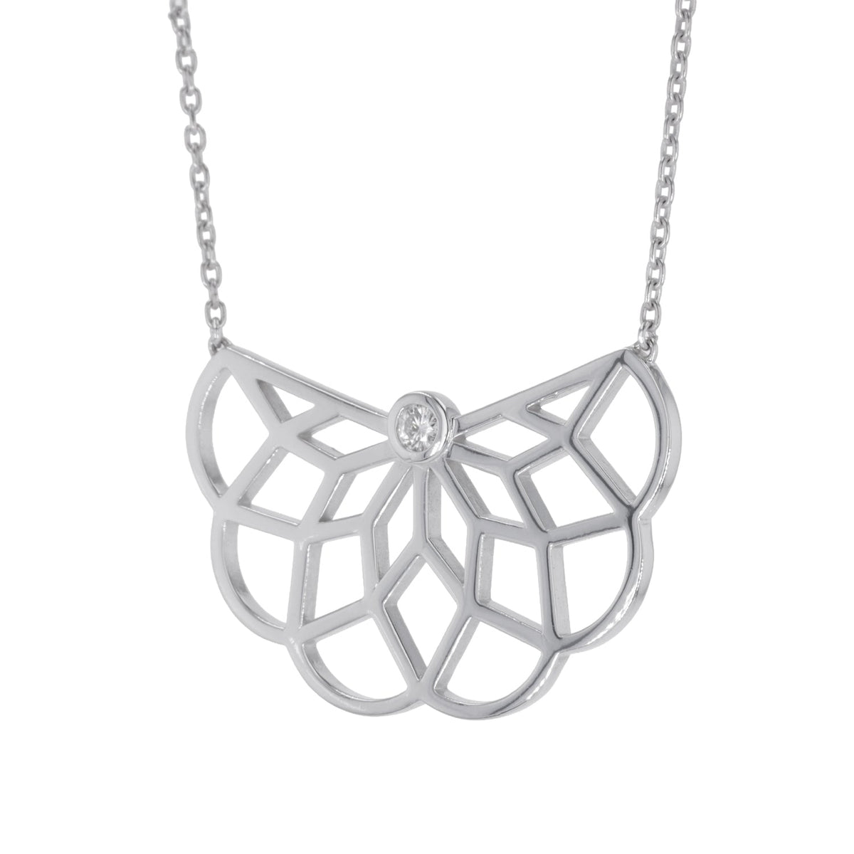0.10 CTW DEW Moissanite Rosace Necklace in Sterling Silver