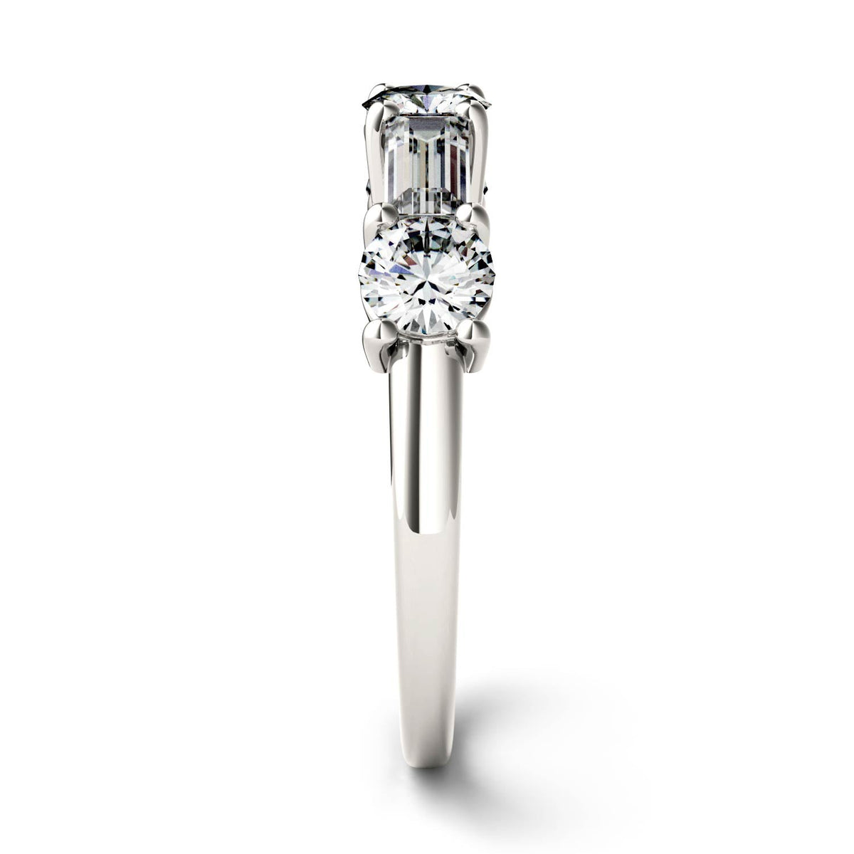 1.15 CTW DEW Straight Baguette Moissanite Band in 14K White Gold