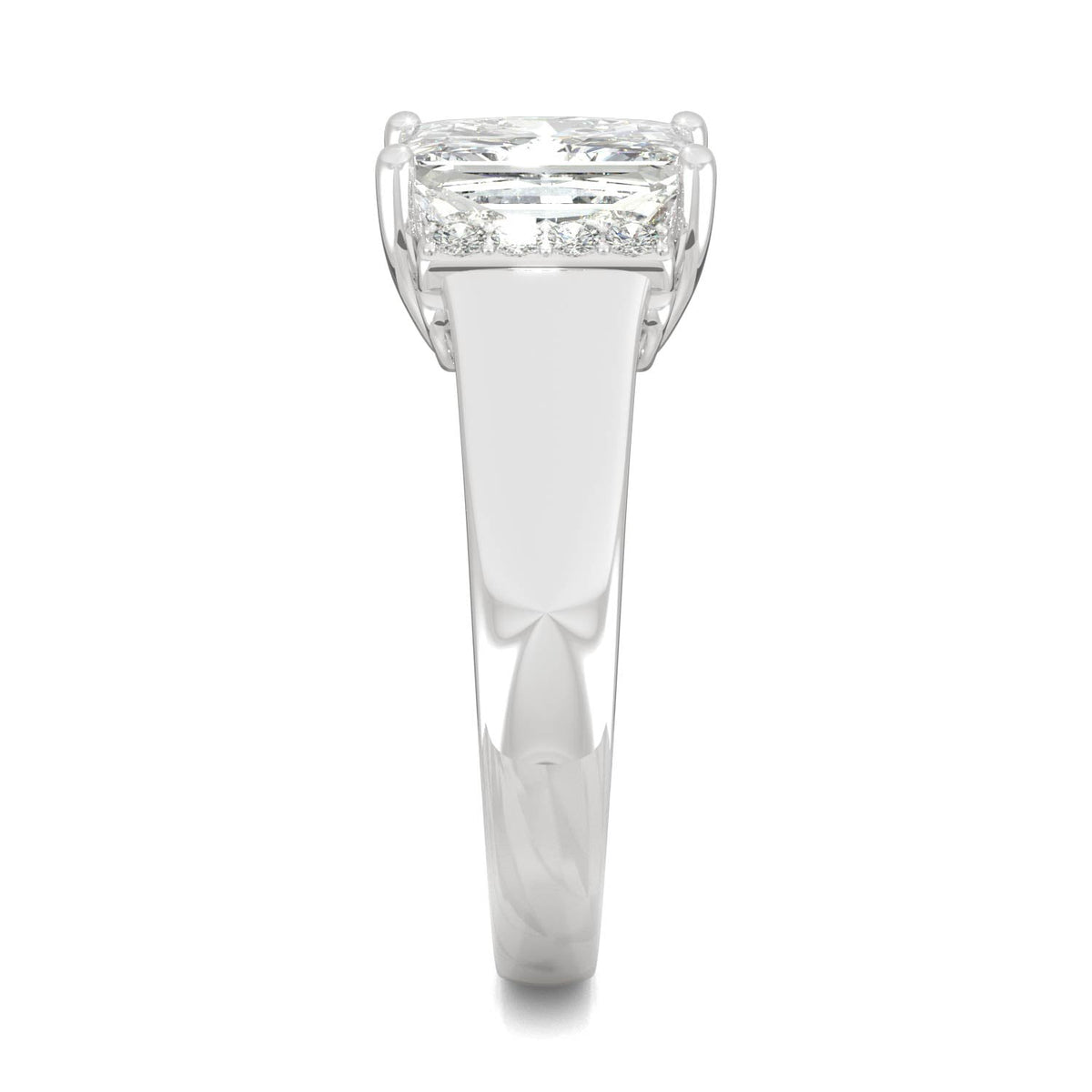 3.72 CTW DEW Square Moissanite Fashion Ring in 14K White Gold