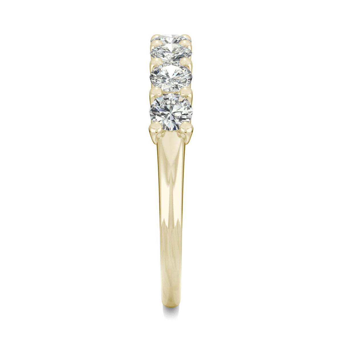 0.70 CTW DEW Round Moissanite Anniversary Band in 14K Yellow Gold