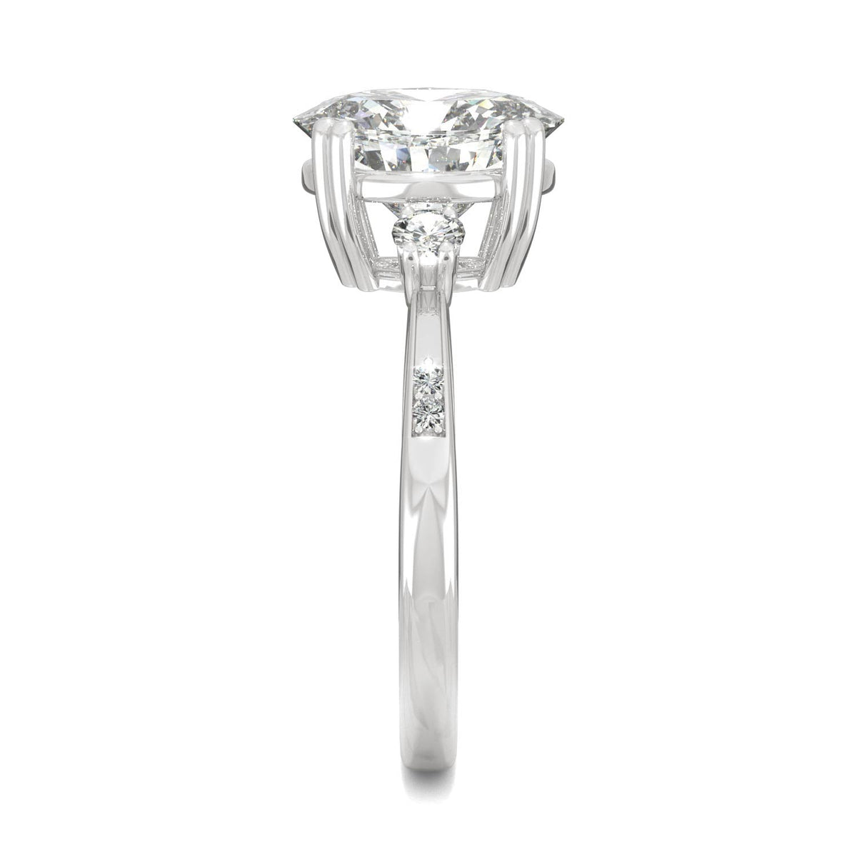 3.14 CTW DEW Oval Moissanite Seven-Stone Ring in 14K White Gold