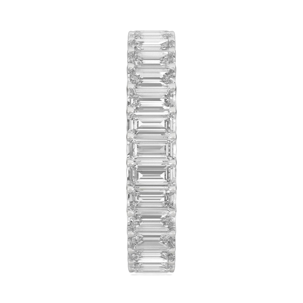 3.00 CTW DEW Emerald Moissanite Eternity Band in 14K White Gold