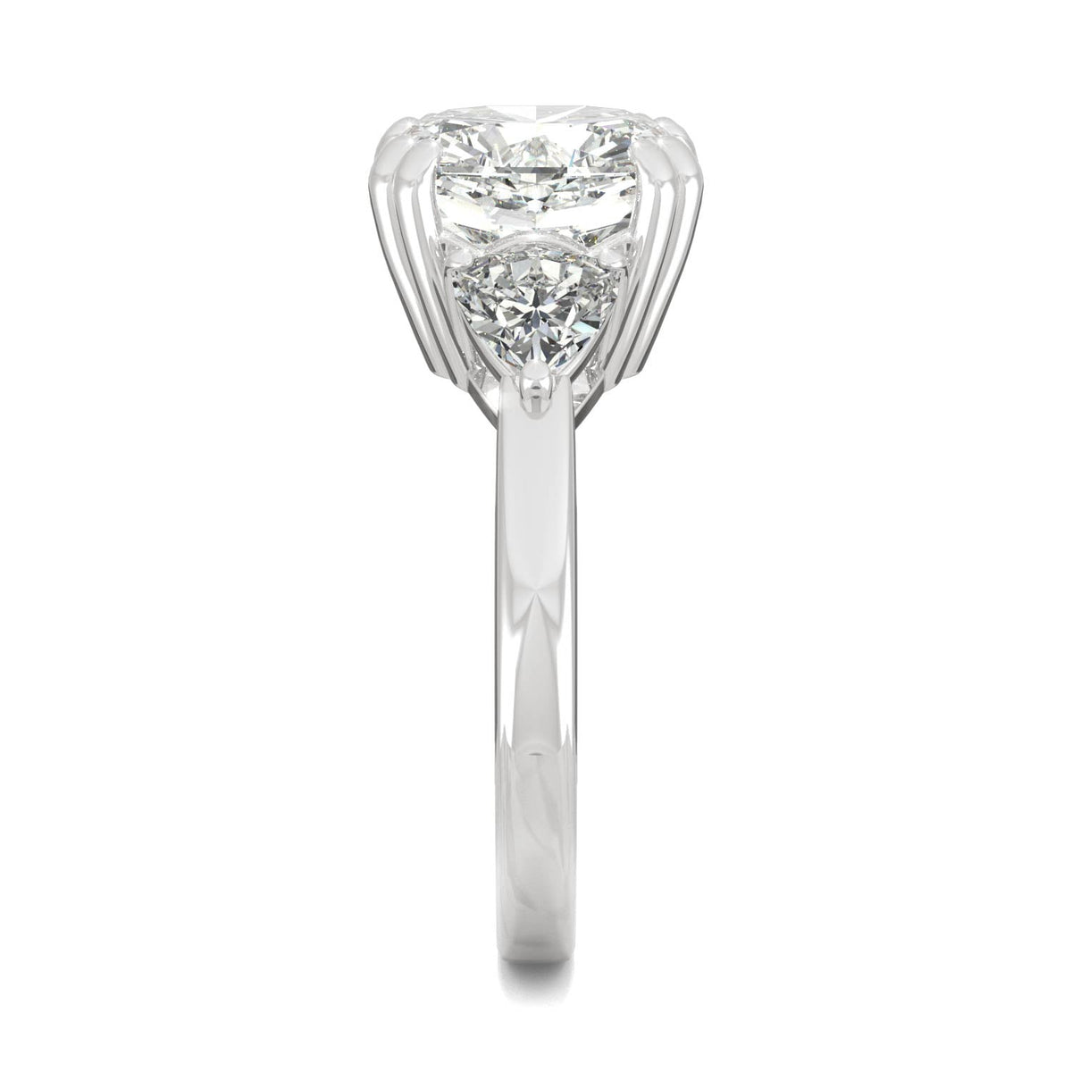 5.00 CTW DEW Cushion Moissanite Engagement Ring in 14K White Gold