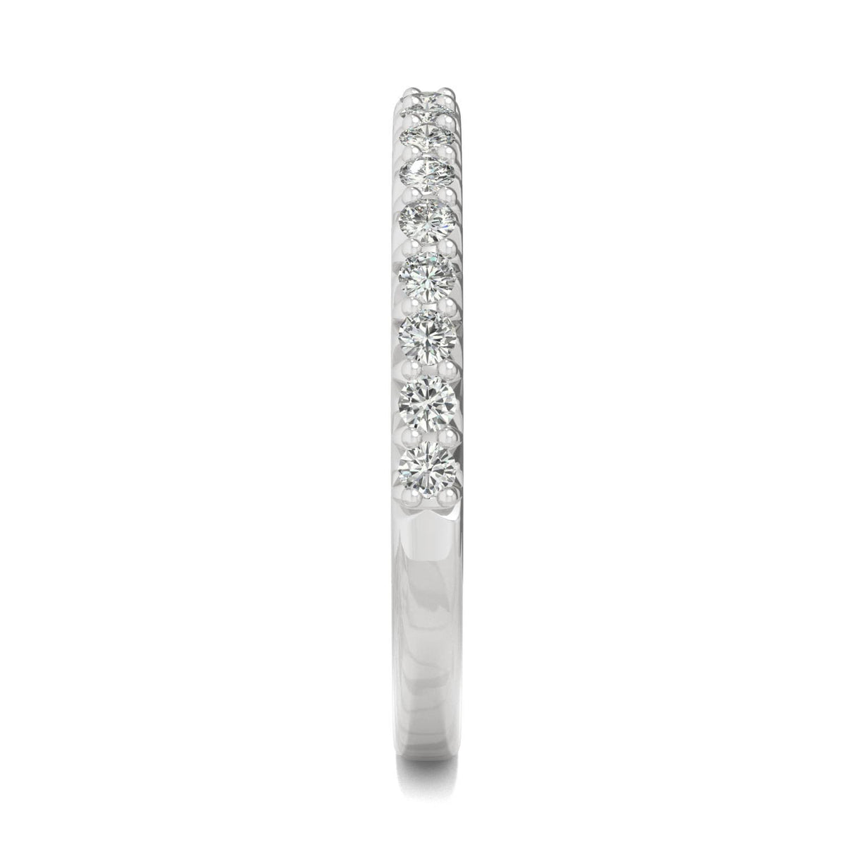0.34 CTW DEW Round Moissanite Band in 14K White Gold