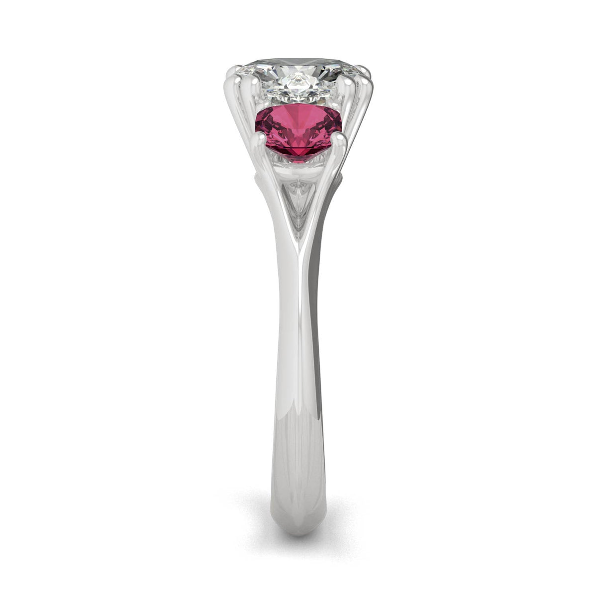 3.40 CTW DEW Cushion Moissanite Engagement Ring in 14K White Gold