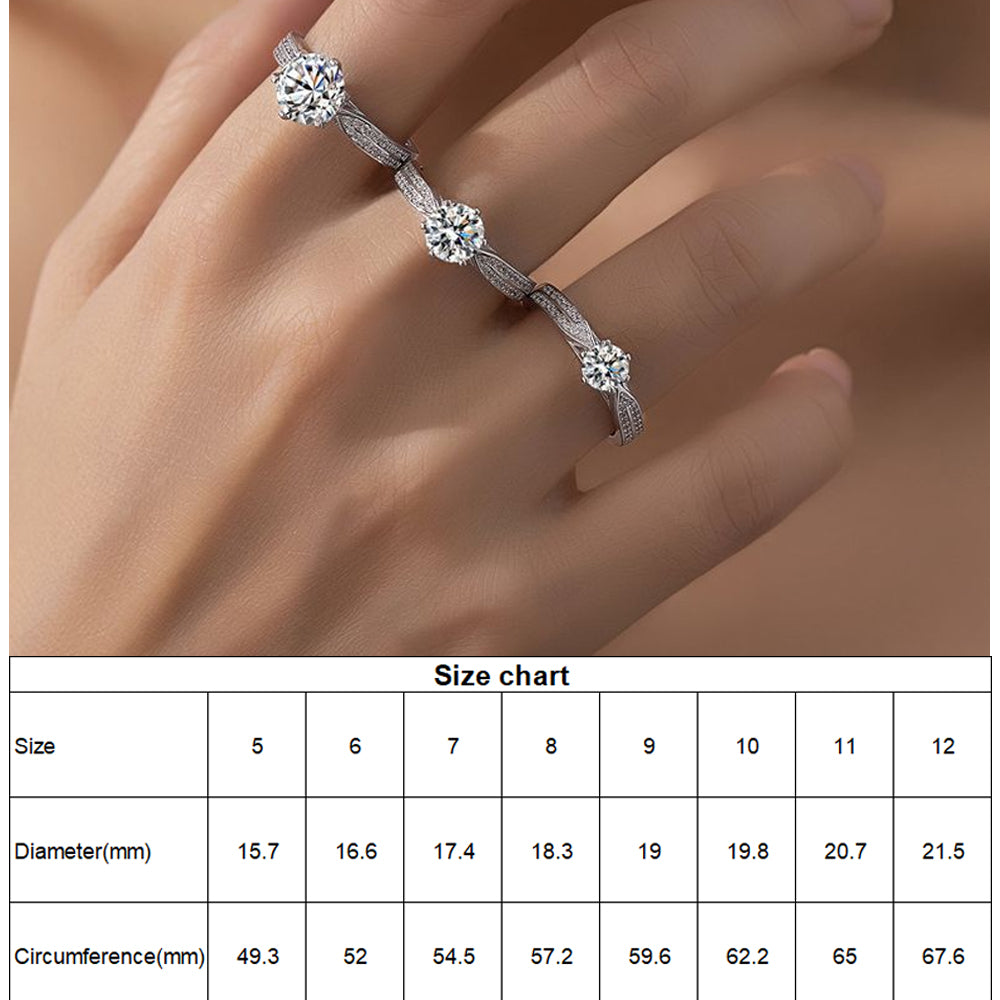 3-in-1 2CT Moissanite Ring Set – 925 Sterling Silver, GRA Certified, Stackable Luxury
