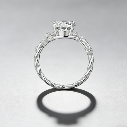 2CT Moissanite Vine Ring – 925 Sterling Silver Floral Design, GRA Certified