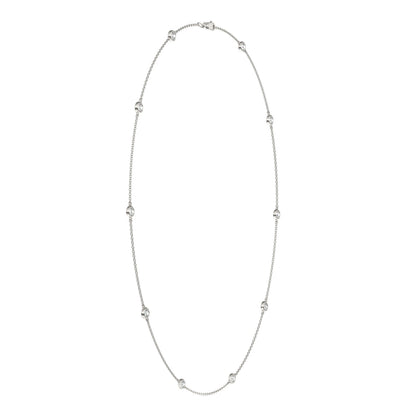 0.96 CTW DEW Round Moissanite Ten-Stone Station Necklace in Sterling Silver