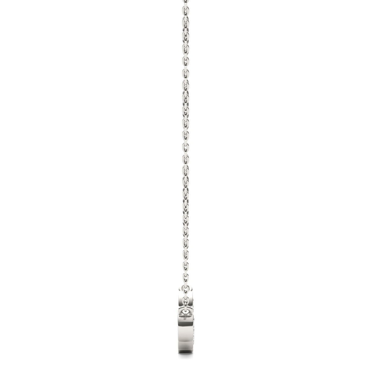 0.96 CTW DEW Round Moissanite Curved Bar Necklace in Sterling Silver