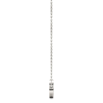0.96 CTW DEW Round Moissanite Curved Bar Necklace in Sterling Silver