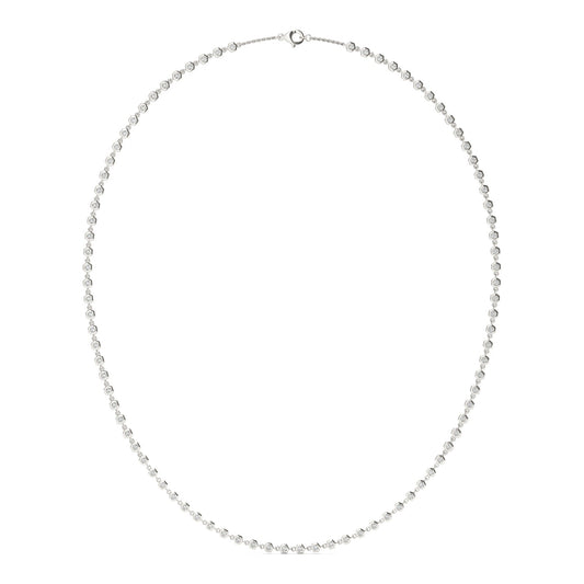 1.29 CTW DEW Moissanite Bezel Station Necklace in Sterling Silver