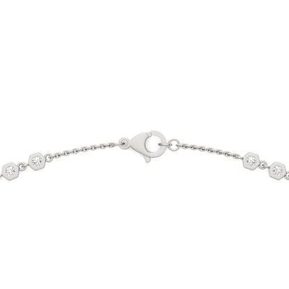 1.29 CTW DEW Moissanite Bezel Station Necklace in Sterling Silver