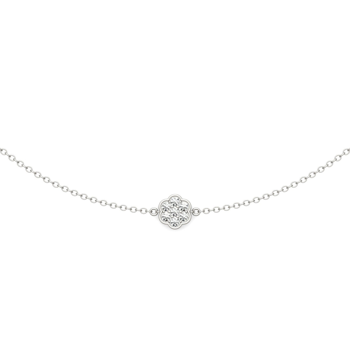 0.53 CTW DEW Moissanite Floral Station Necklace in Sterling Silver