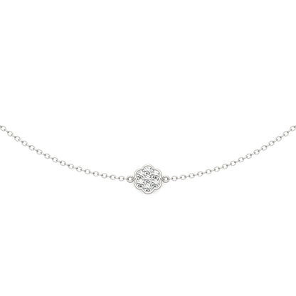 0.53 CTW DEW Moissanite Floral Station Necklace in Sterling Silver