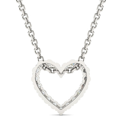 0.28 CTW DEW Round Moissanite Heart Sliding Pendant in Sterling Silver