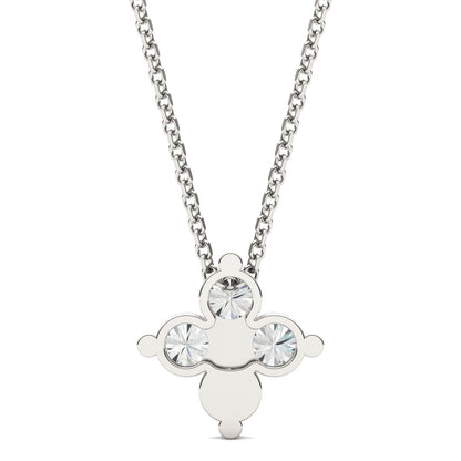0.92 CTW DEW Moissanite Floral Pendant in Sterling Silver