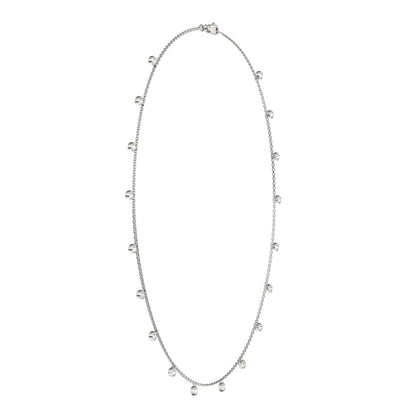 1.86 CTW DEW Round Moissanite Drop Station Necklace in Sterling Silver