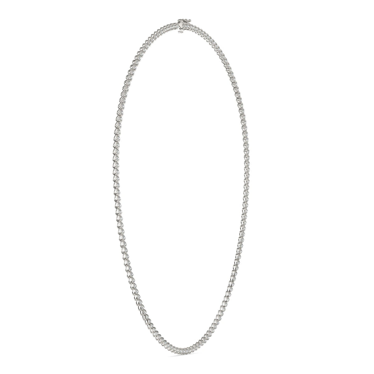 2.18 CTW DEW Moissanite East-West Heart Tennis Necklace in Sterling Silver