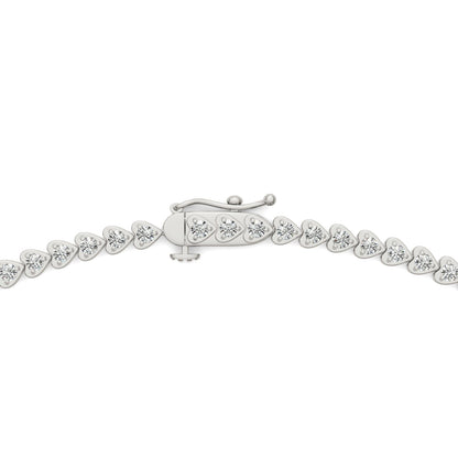 2.18 CTW DEW Moissanite East-West Heart Tennis Necklace in Sterling Silver
