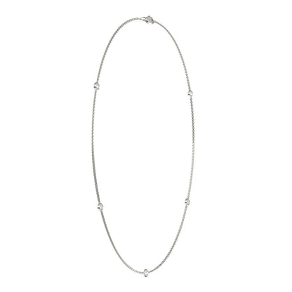 0.50 CTW DEW Round Moissanite Five-Stone Station Necklace in Sterling Silver
