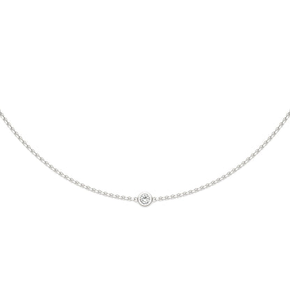 0.50 CTW DEW Round Moissanite Five-Stone Station Necklace in Sterling Silver