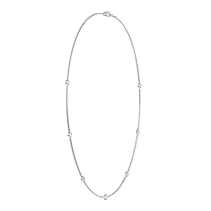 0.70 CTW DEW Round Moissanite Seven-Stone Station Necklace in Sterling Silver