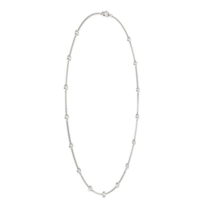 1.50 CTW DEW Round Moissanite Fifteen-Stone Station Necklace in Sterling Silver