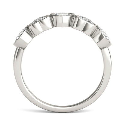 1.15 CTW DEW Heart Moissanite Five-Stone Band in Sterling Silver