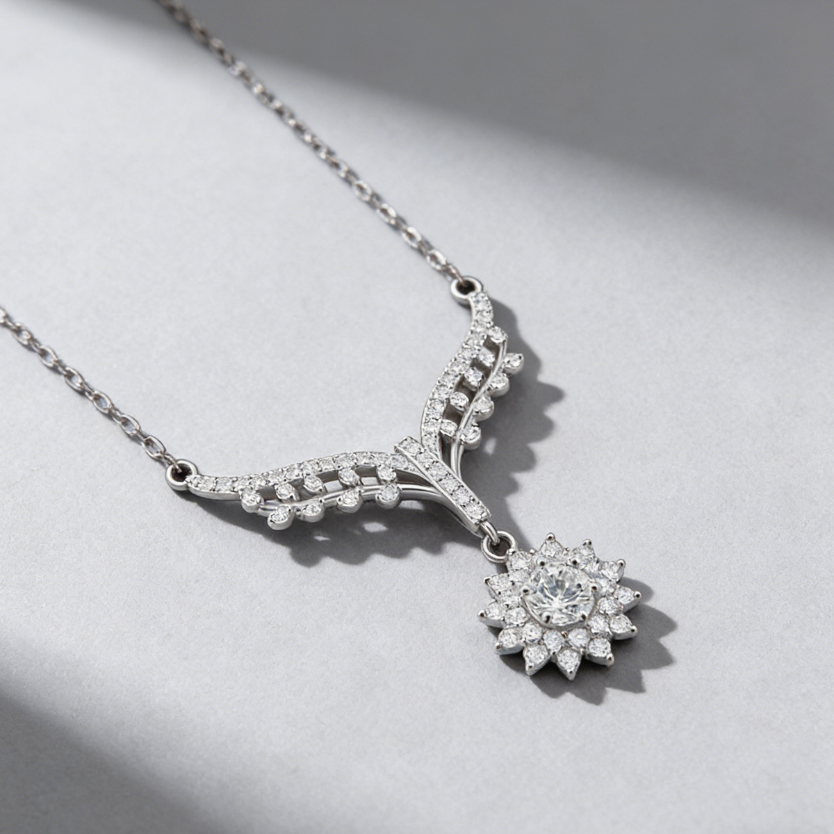 Moissanite Necklace – 925 Sterling Silver, GRA Certified, Adjustable Chain