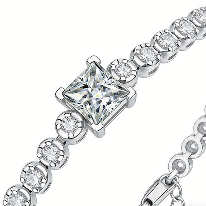 1CT Moissanite Cube Bracelet S925 Sterling Silver