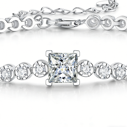 1CT Moissanite Cube Bracelet S925 Sterling Silver
