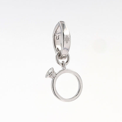 Engagement Ring Charm in Sterling Silver