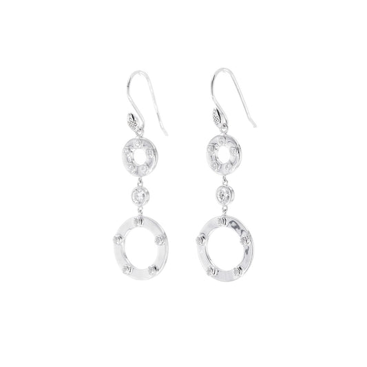 0.47 CTW DEW Round Moissanite Drop Earrings in Sterling Silver