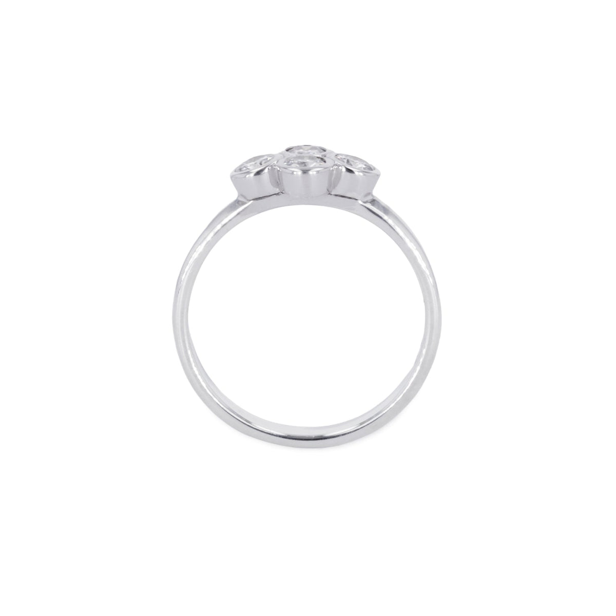 0.40 CTW DEW Moissanite East-West Cluster Fashion Ring in Sterling Silver