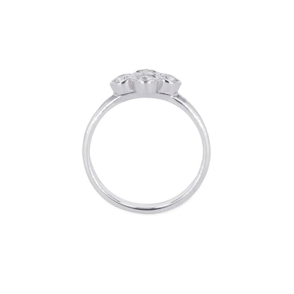 0.40 CTW DEW Moissanite East-West Cluster Fashion Ring in Sterling Silver