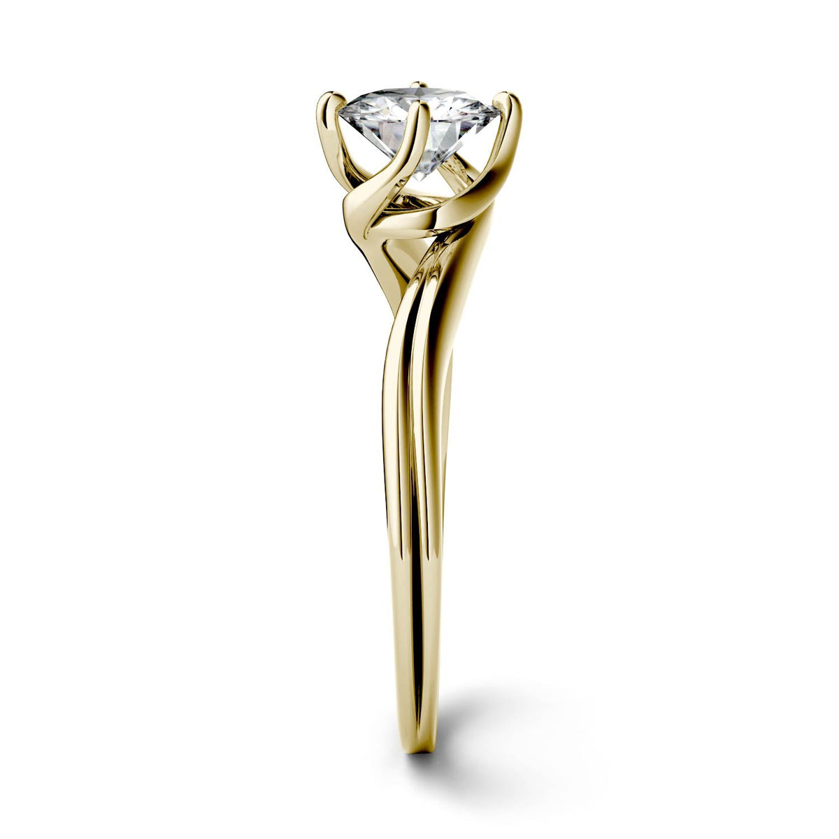 1.00 CTW DEW Round Moissanite Solitaire Engagement Ring in 14K Gold