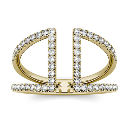 0.54 CTW DEW Geometric Moissanite Open Fashion Ring in 14K Yellow Gold