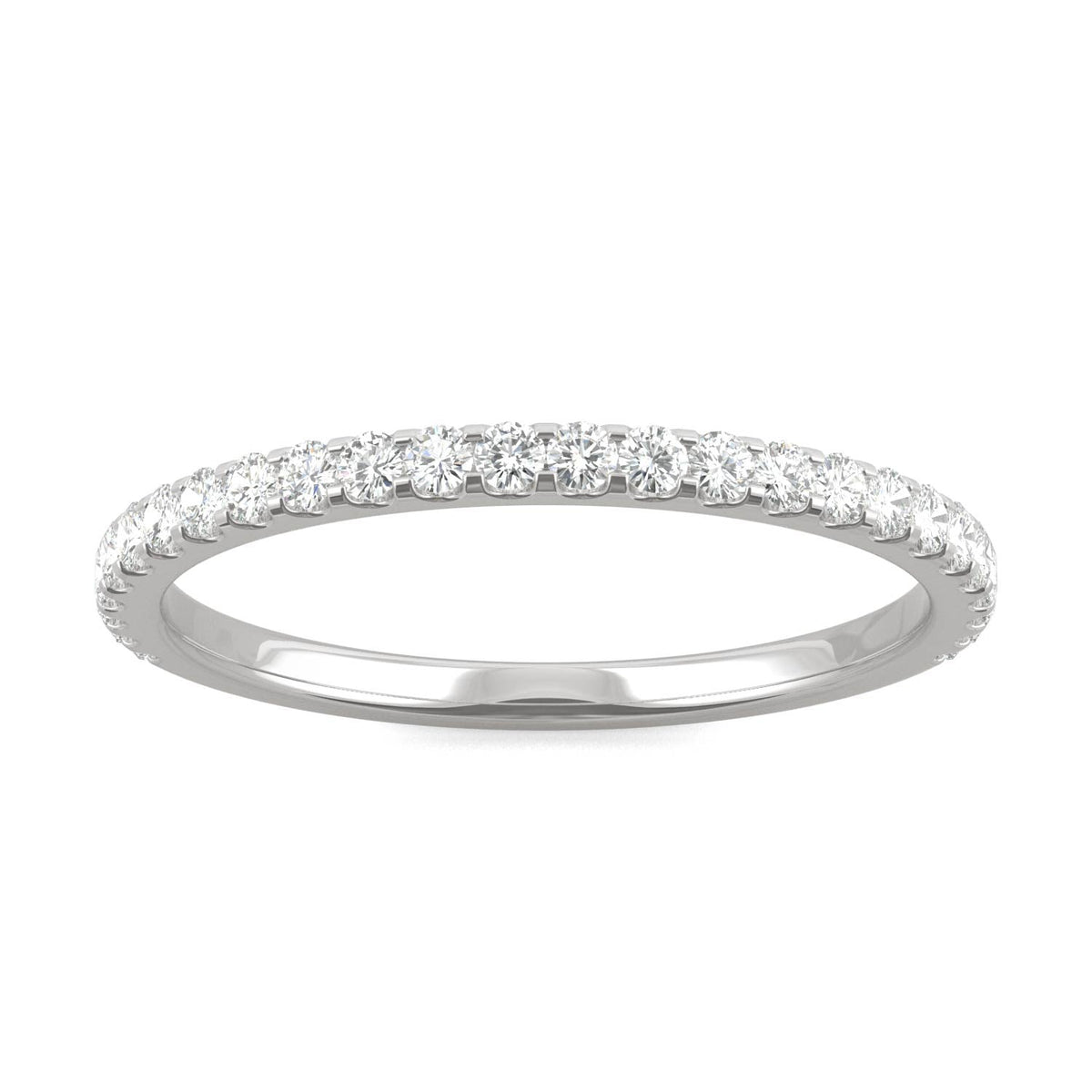 0.39 CTW DEW Round Moissanite Band in 14K White Gold