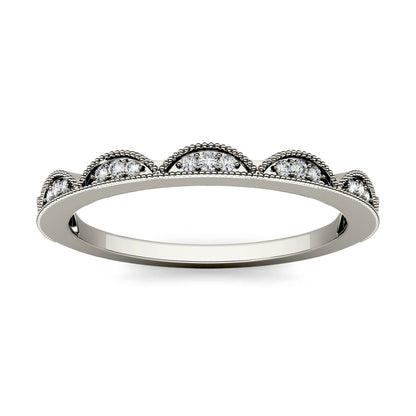 0.13 CTW DEW Moissanite Half Moon Stacker Band in 14K White Gold