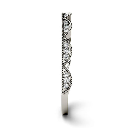 0.13 CTW DEW Moissanite Half Moon Stacker Band in 14K White Gold