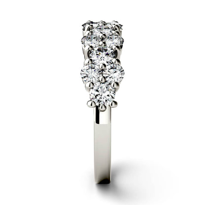 1.20 CTW DEW Round Moissanite Fashion Ring in 14K White Gold