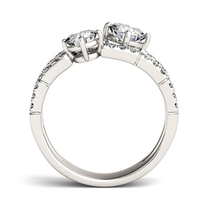 1.60 CTW DEW Round Moissanite Fashion Ring in 14K White Gold