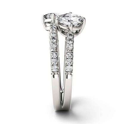 1.60 CTW DEW Round Moissanite Fashion Ring in 14K White Gold