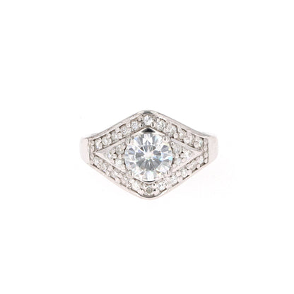 1.73 CTW DEW Round Moissanite Multi-Stone Ring in Sterling Silver
