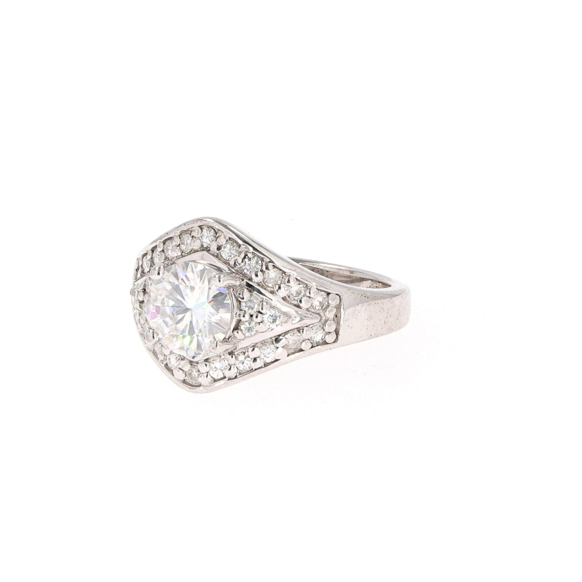 1.73 CTW DEW Round Moissanite Multi-Stone Ring in Sterling Silver
